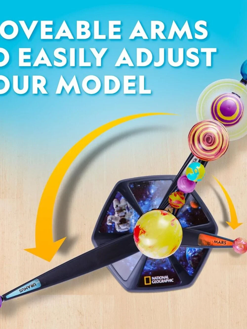 New National Geographic Glow-in-the-Dark Solar System Model Kit for Kids - Build